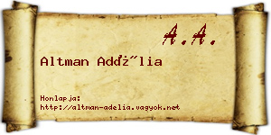 Altman Adélia névjegykártya